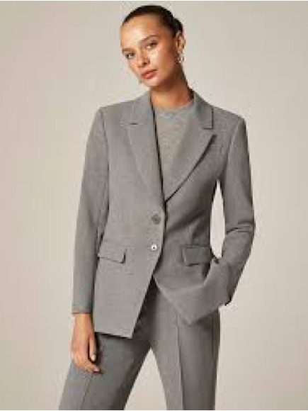 J. Crew Classic Work Blazer Suit Jacket In Heather Gray Shoulder Pad Tailored
